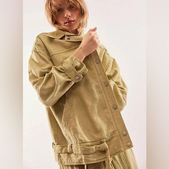 NWOT We The Free Lola‎ Linen Jacket | XSmall | Light Green - Picture 1 of 10